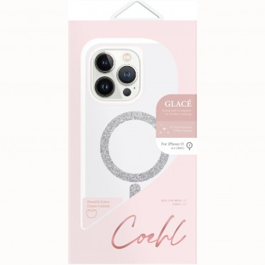 Husa Uniq Coehl Glace Incarcare MagSafe Iphone15/14/13 -Sclipici Argintiu - 3 | YEO